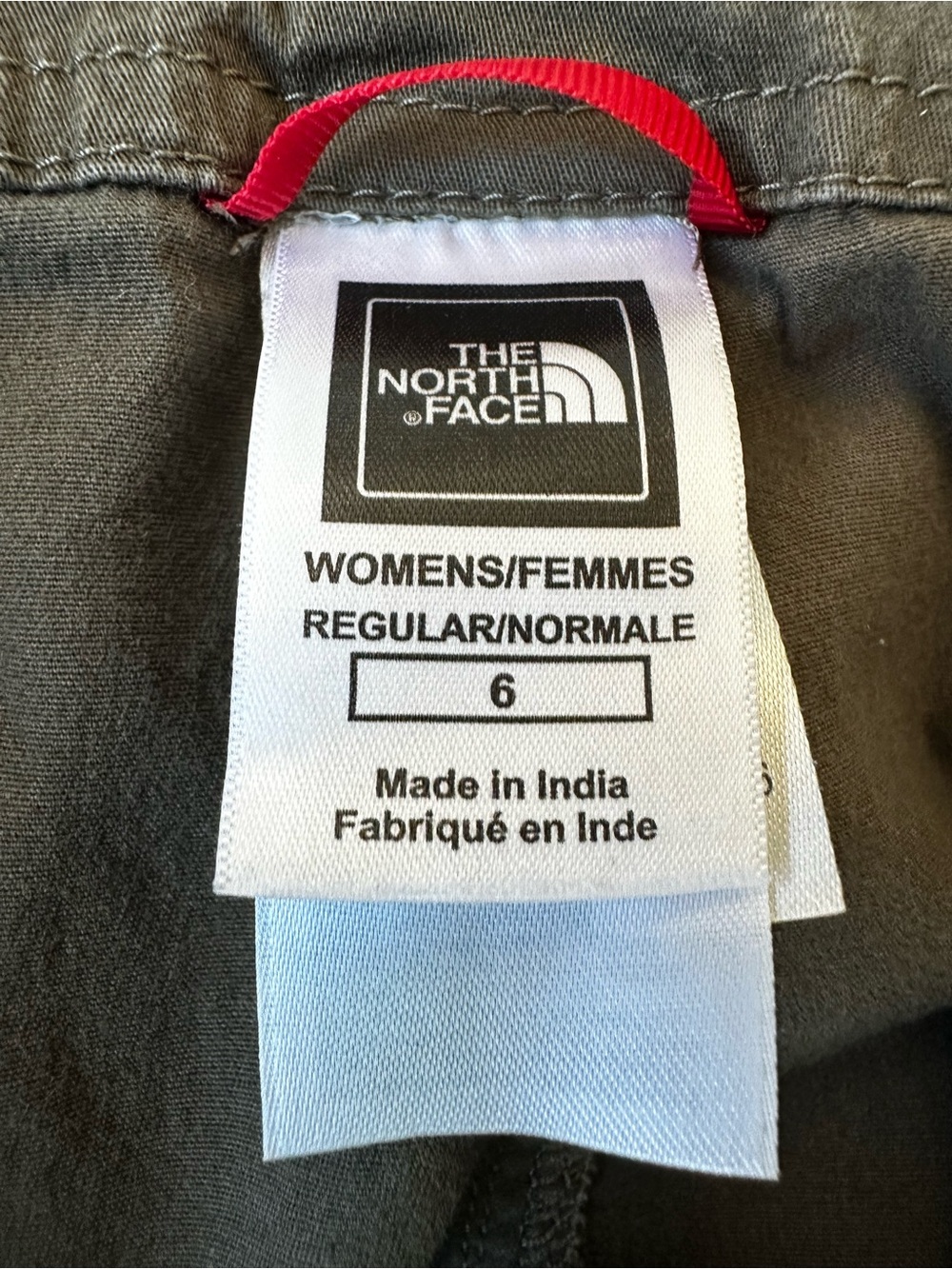 THE NORTH FACE Olive Green Cotton Stretch Hiking Capri Pants Size 6 Outdoor - Picture 7 of 9